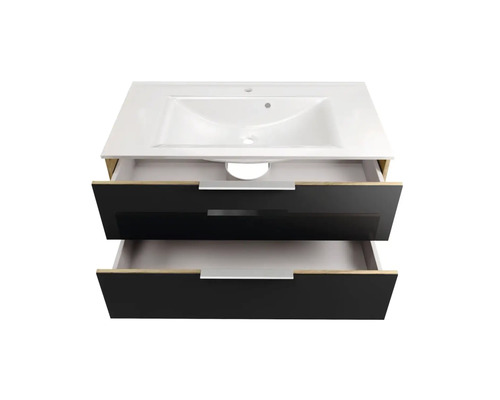 Waschtischunterschrank mit zwei Schubladen und Waschbecken