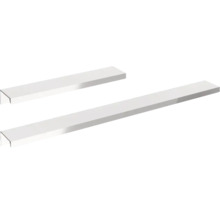 Deux profilés d'angle rectangulaires blancs en plastique