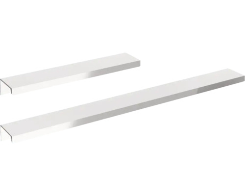 Deux profilés d'angle rectangulaires blancs en plastique