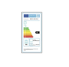 Étiquette énergétique pour four avec classe d''efficacité énergétique A, capacité de 59 litres et consommation d''énergie de 0.76 kilowattheure par cycle.