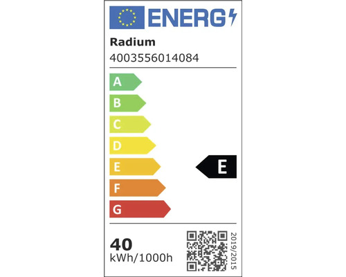 Étiquette énergétique avec la classe d''efficacité énergétique E