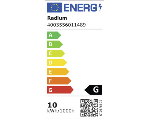 Étiquette énergétique de Radium avec la classe d''efficacité énergétique G