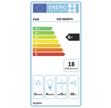 PKM S20-90ABTH Energieetikett mit der Energieeffizienzklasse A+ und einem jährlichen Energieverbrauch von 18 kWh