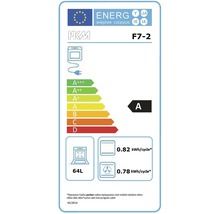 Étiquette énergétique pour un four PKM F7-2 d''une capacité de 64 litres et de classe d''efficacité énergétique A.