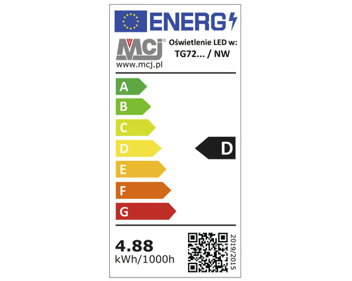 Étiquette énergétique de la lampe avec la classe d''efficacité énergétique D