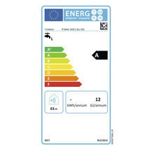 Étiquette énergétique Vaillant pour chauffe-eau avec classe d'efficacité énergétique A