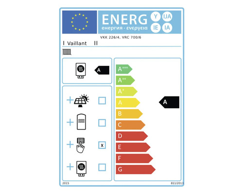 Étiquette énergétique Vaillant VKK 226/4, VRC 700/6