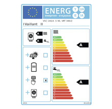 Energielabel für Vaillant Heizgerät mit Energieeffizienzklasse A