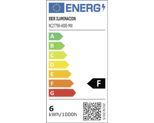 Energielabel mit der Effizienzklasse F