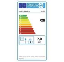 Energielabel mit der Energieeffizienzklasse A und einem Stromverbrauch von 7,0 kW