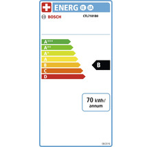 Étiquette énergétique Bosch B avec une consommation d'énergie de 70 kilowattheures par an