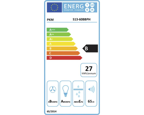 Étiquette énergétique PKM S13-60BBPH