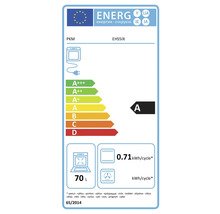 Energielabel für einen PKM EHS5IX Backofen mit der Energieeffizienzklasse A und einem Energieverbrauch von 0,71 Kilowattstunden pro Zyklus