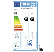 Étiquette énergétique Vaillant pour les produits de chauffage avec la classe d'efficacité énergétique A++