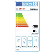 Bosch Logo Energieeffizienzklasse D, jährlicher Energieverbrauch 88 Kilowattstunden, Geräuschemission 63 Dezibel