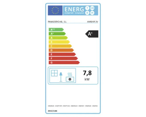 Energieeffizienzlabel für den Ambar 3V mit A+ und 7,8 Kilowatt