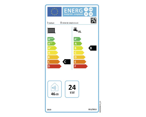 Étiquette énergétique Vaillant VCW DE 244/4-5 A-H
