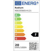 Étiquette énergétique de la marque Radium avec la classe d'efficacité énergétique F