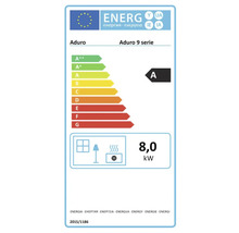 Étiquette énergétique pour Aduro série 9 avec classe d'efficacité énergétique A et 8,0 kilowatts