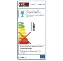 Étiquette énergie européenne pour luminaires avec lampes LED intégrées de classe énergétique A++ à A. Les lampes ne sont pas remplaçables.