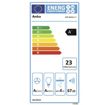 Étiquette énergie européenne Amica KHF 664 611 S, efficacité énergétique classe A plus plus, 23 kilowattheures par an, 67 décibels.