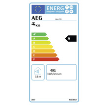 AEG Energieetikett für Hoz 10, Energieeffizienzklasse A, Lastprofil XXS, 491 Kilowattstunden pro Jahr, 15 Dezibel.