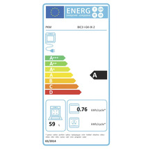 Étiquette énergie UE pour four PKM BIC3 I-GK-IX-2, classe d'efficacité énergétique A, consommation 0.76 kilowattheure par cycle, volume 59 litres.
