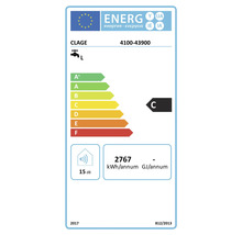 Étiquette énergie UE pour chauffe-eau instantané Clage avec classe énergétique C et niveau sonore de 15 décibels