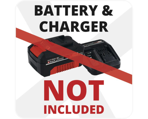 Akku und Ladegerät nicht im Lieferumfang enthalten.