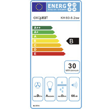 Energielabel für Exquisit Dunstabzugshaube KH 60-8.2sw, Energieeffizienzklasse B
