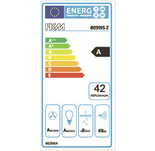 Energielabel PKM 8099IS Z mit Energieeffizienzklasse A, jährlichem Energieverbrauch von 42 Kilowattstunden und Geräuschemission von 69 Dezibel