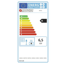 Étiquette énergétique Nordica Rosa avec classe d''efficacité énergétique A et 6,5 kilowatts