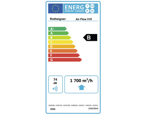 Rotheigner Air Flow 315 Energieetikett