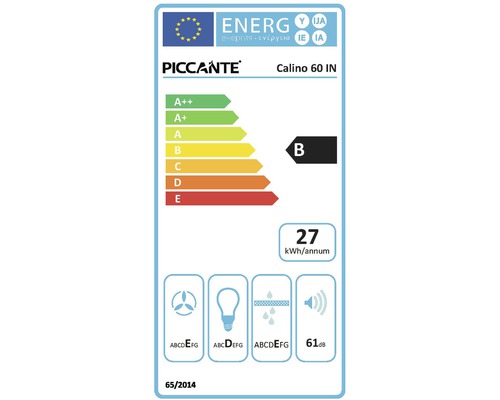 Hotte encastrable PICCANTE Calino 60 IN largeur x profondeur 60 x 50 cm  acier inoxydable - HORNBACH Luxembourg