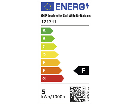 Étiquette énergétique pour luminaire GX53 Cool White pour revêtements de plafond