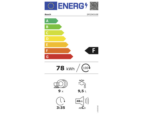 Étiquette d''efficacité énergétique Bosch