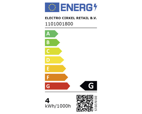 Energielabel mit der Energieeffizienzklasse G, Elektro Cirkel Retail B.V. Logo