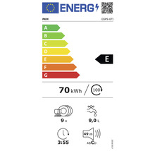 Lave-vaisselle partiellement intégré PKM 45 cm pour 9 couverts 9 l 49 dB (A) GSP9-6TI