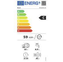 Étiquette énergétique Bosch avec classe d''efficacité énergétique C