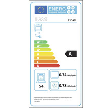 Étiquette énergétique PKM F7-2S avec classe d''efficacité énergétique A, consommation d''énergie et capacité