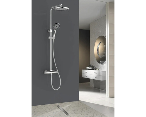 Système de douche avec douche de tête et douchette dans salle de bains