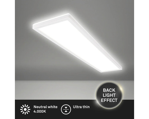 Plafonnier rectangulaire avec lumière blanche neutre et rétroéclairage