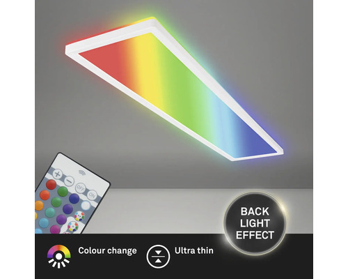 Plafonnier LED rectangulaire avec changement de couleur et télécommande