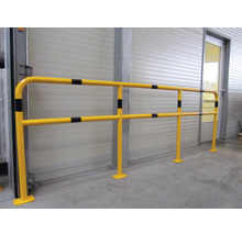 Baguette transversale tube acier Ø 48 mm pour garde-corps noir-jaune h = 1500 mm