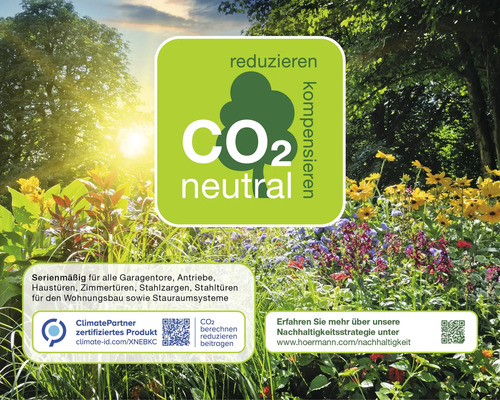 CO2 neutrales Produkt für Garagentore, Haustüren, Zimmertüren und Stahltüren