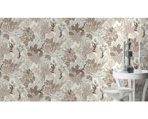 Papier peint à motifs floraux dans un espace de vie