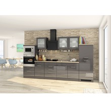 Cuisine complète avec appareils Held Möbel Mailand 330 cm gris haute brillance démontée 586.1.6211