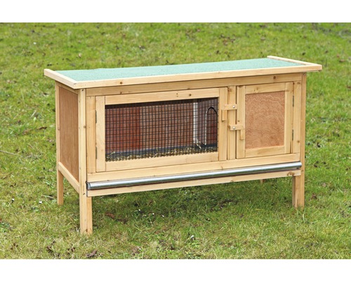 Clapier en bois avec porte grillagée et carton bitumé