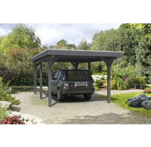 Carport individuel SKAN HOLZ Spessart avec ancre de poteau 355 x 604 cm ardoise