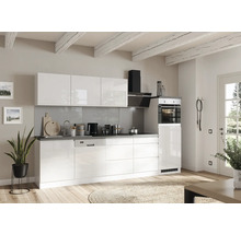 Cuisine complète avec appareils Held Möbel Kiel 300 cm blanc haute brillance démontée variante réversible 1106.6340
